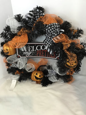 Halloween Black Pumpkin Wreath