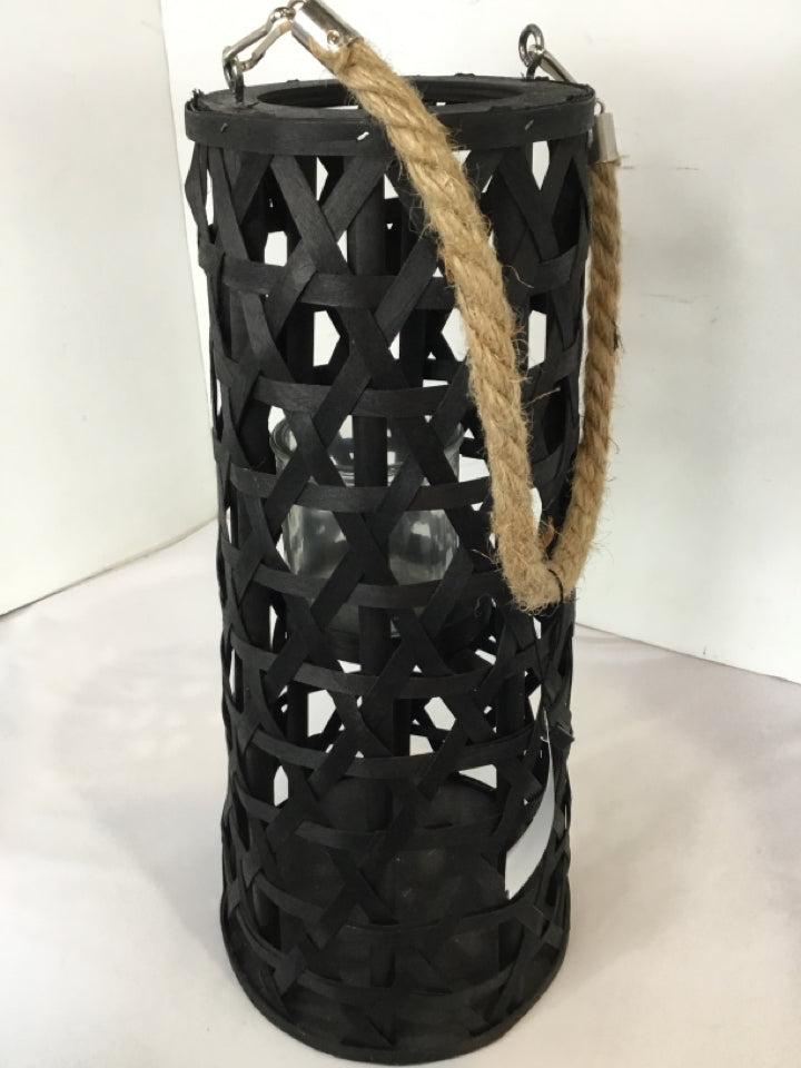 Bohemian Black Wood Lantern