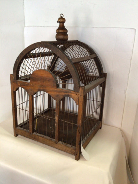 Brown Wood/Metal Arched Bird House