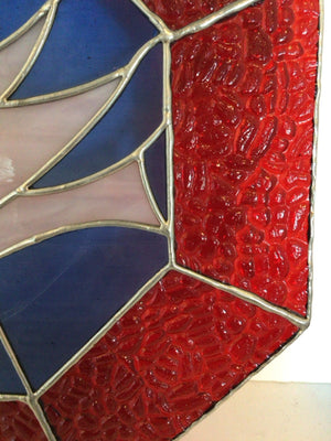 Hanging Red/White Stained Glass Octagon Stained Glass