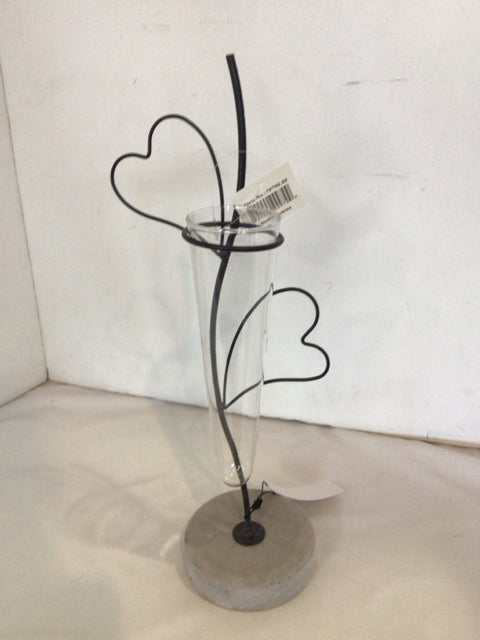 Bud Vase Black/Gray Wrought Iron Vase