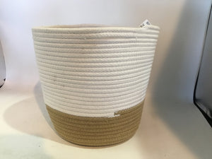 ArizonaEast Lined White/Tan Cloth Woven Basket