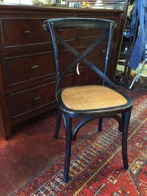 Wood Criss Cross Black/Brown Chair