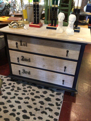 Noir Industrial Wood 3 Drawers Brown/black Chest/Dresser