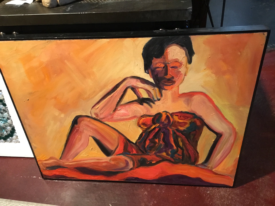 Orange Woman Framed Art