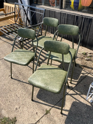 Cosco Set of 4 Metal 50's Green Chair Set