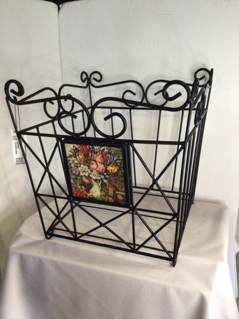 Black Metal Floral Basket