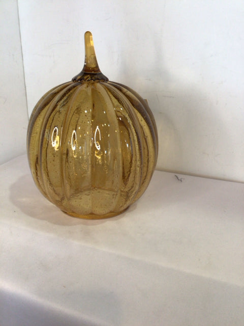 Fall Gold Glass Pumpkin Figurine