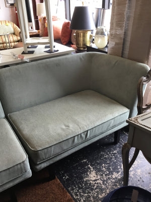 Knoll 2 Piece Chenille Green Sofa/Couch