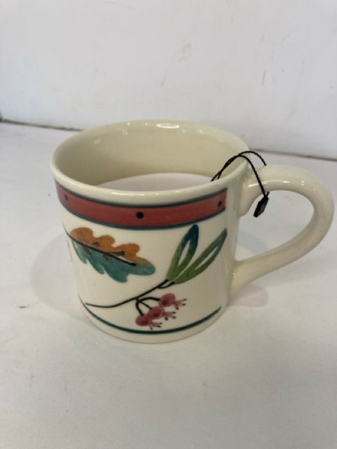 Hartstone White/Multi Ceramic Leaves Mug