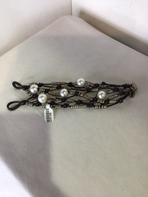UNOde50 Leather Black/silver Bracelet