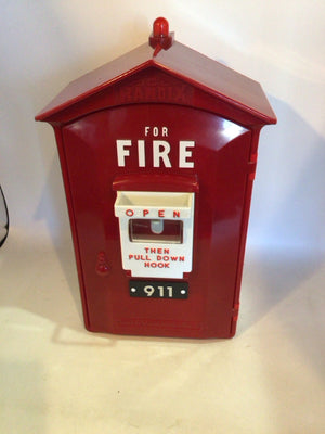 Vintage Alarm Red Plastic Box Fire Department
