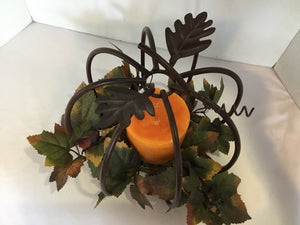 Fall Multi-Color Metal Centerpiece Pumpkin Faux Flowers