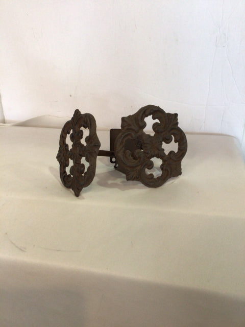 Vintage Iron Pair Rust Wall Hook