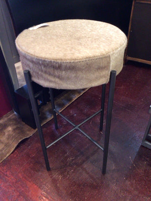Backless Cowhide Brown/White Barstool/Bar Stool