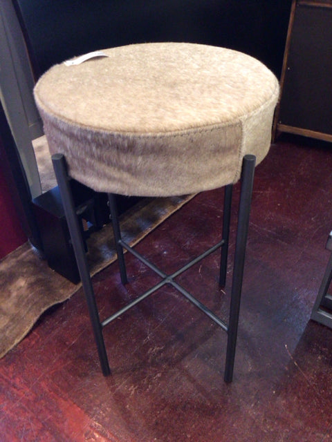 Backless Cowhide Brown/White Barstool/Bar Stool