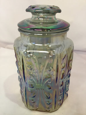 Carnival Blue Glass Jar