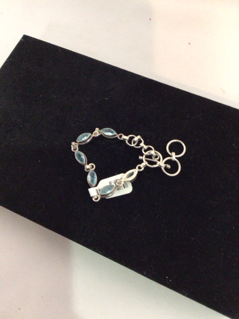 Blue/Silver Aquamarine Bracelet