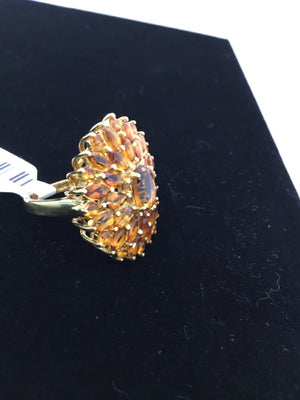 Orange Rhinestone Ring