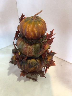 Orange/Green Pumpkin Statue