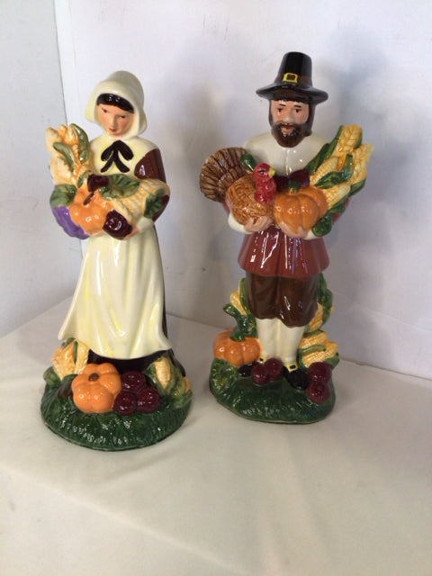 Thanksgiving Autumn Ceramic People Pair Holiday Item