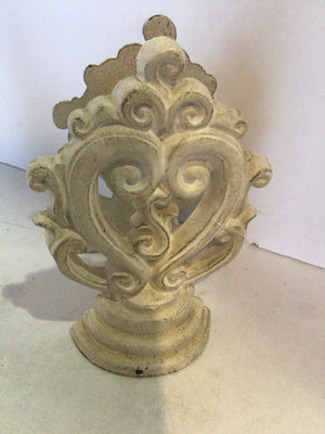 Pair White Cast Iron Scroll Book Ends