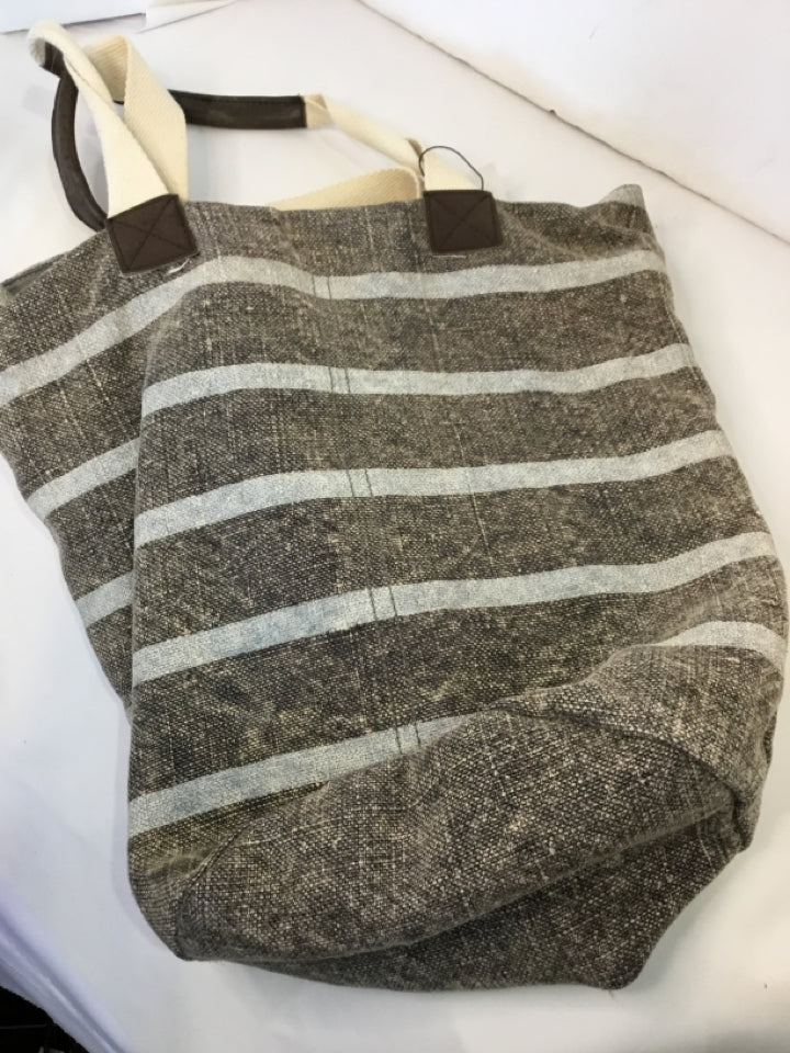 Roost Cotton Gray Stripe Purse