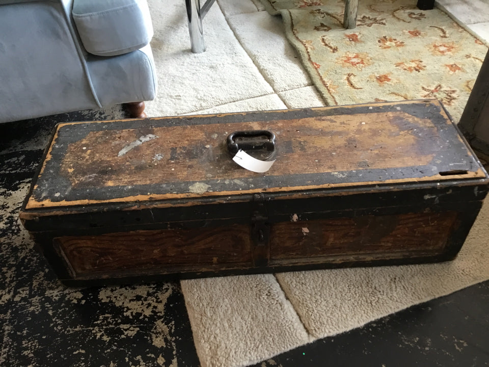 Vintage Trunk Brown/Black Wood Toolbox