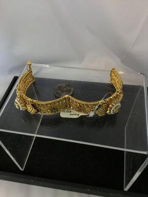 Gold Bangle Rhinestone Bracelet