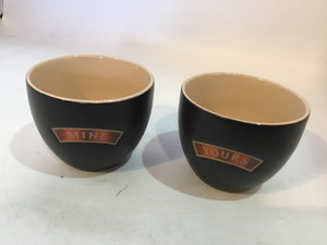 Bailey Co Pair Black/Brown Ceramic Cup Set
