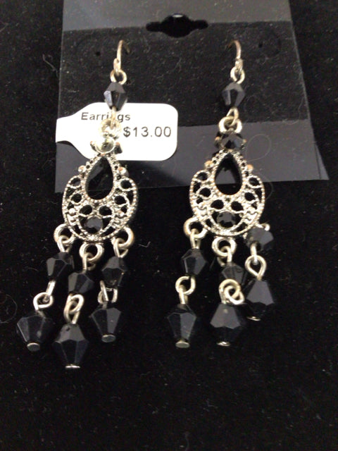 Black/silver Chandelier Earrings