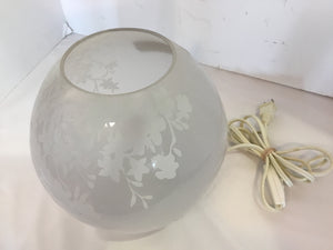 White Glass Floral Lamp