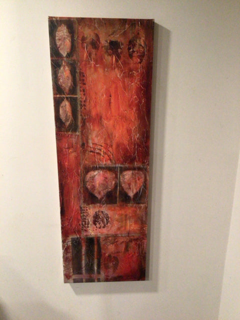 Fall Red/Brown Leaves Stretch Canvas Art