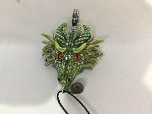 Kirk's Folly Green Dragon Rhinestone Pendant
