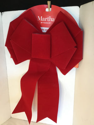 Martha Stewart Oversized Red Velvet Bow Holiday Item