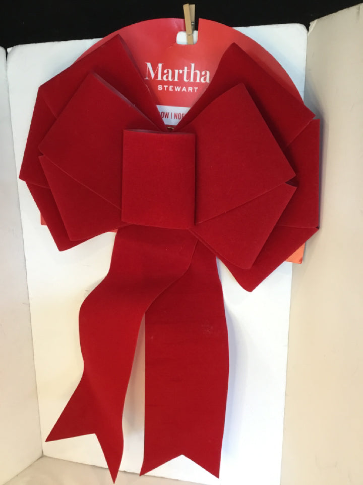 Martha Stewart Oversized Red Velvet Bow Holiday Item