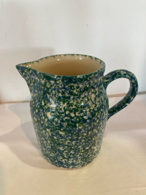 Roseville Blue/Green Ceramic Spongeware Pitcher