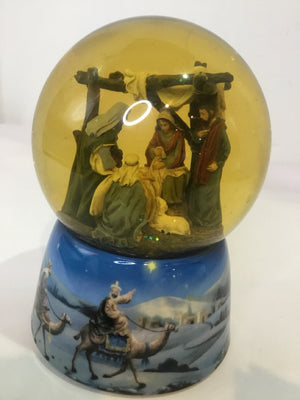 Snow Globe Multi-Color Glass Penguin Music Box Holiday Item