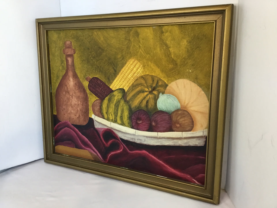 Still Life Multi-Color Jug Fruit Stretch Canvas Art