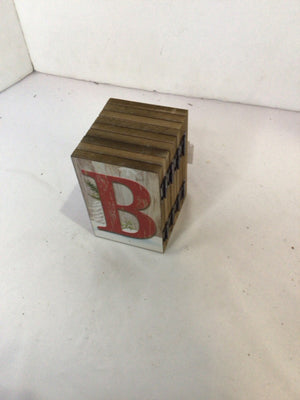 Christmas Brown/Red Wood Sign Snowman Holiday Item