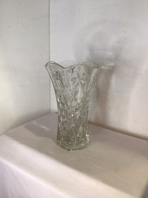 Clear Cut Glass Vase