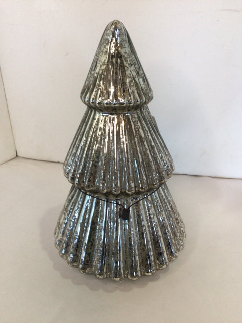 Christmas Silver Mercury Glass Tree Battery Holiday Item