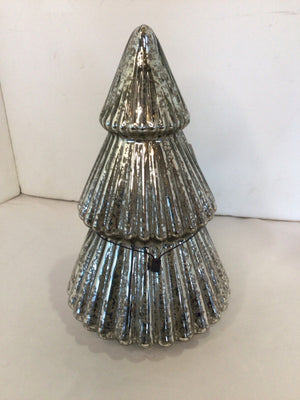 Christmas Silver Mercury Glass Tree Battery Holiday Item