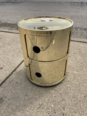 Kartell Storage Gold Metal Round Cabinet 45JFKLLT