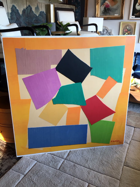 Matisse Modern Yellow/Multi Geometric Framed Art