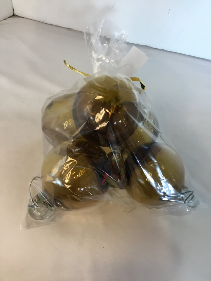 Vintage Ornament Gold Glass 5 Piece Set Holiday Item