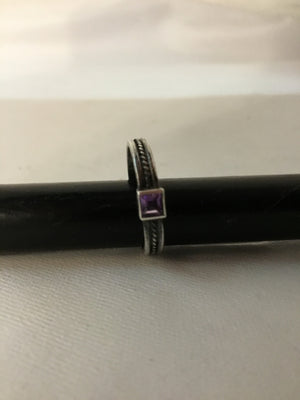 Silver/Purple Rope Ring