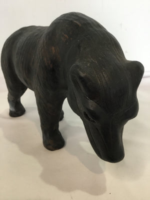 Vintage Leather Painted Bear Sculpture