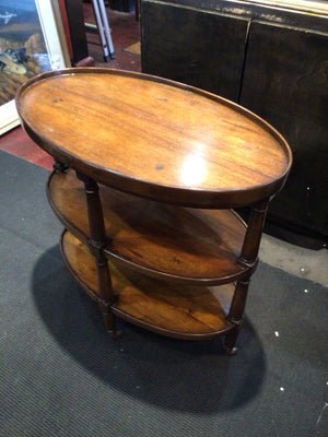 Side Wood Tiered Accent Brown Table