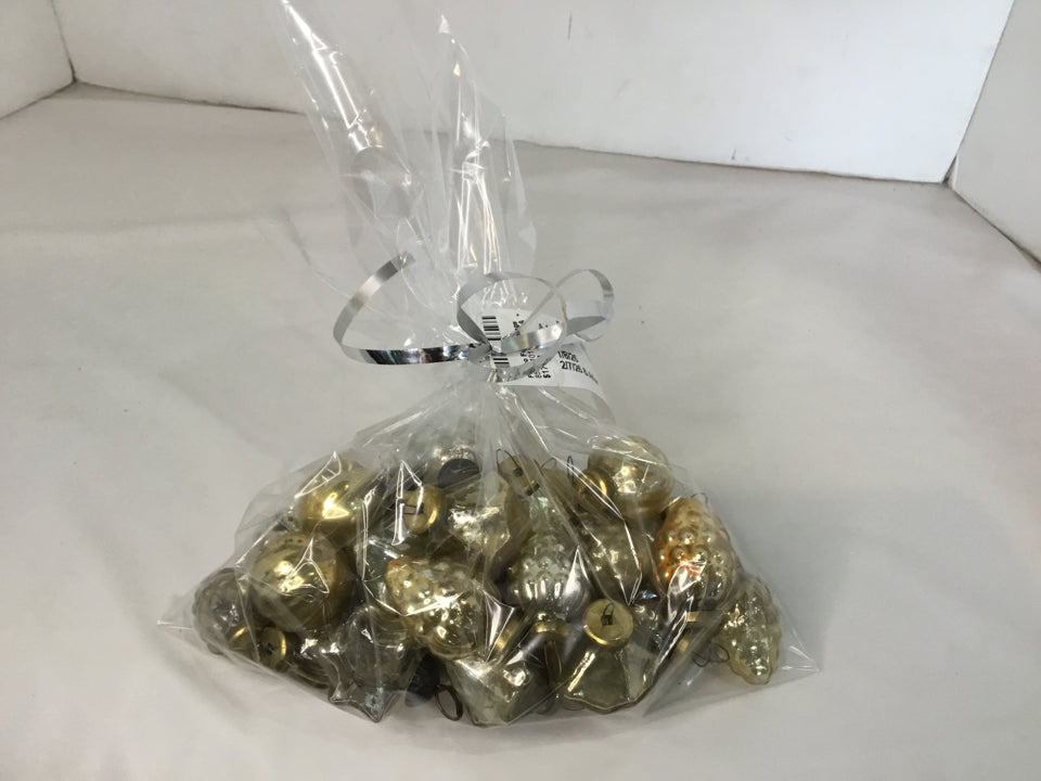 Bag of Gold Glass Ornaments Holiday Item